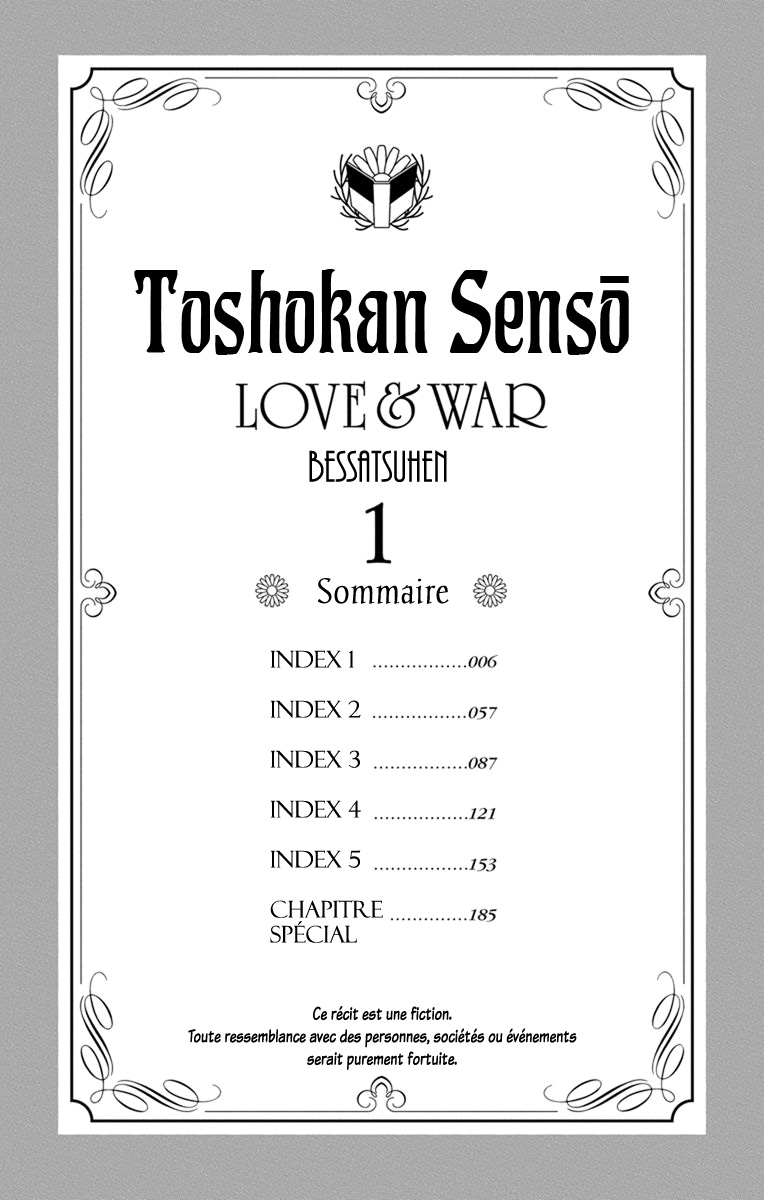Toshokan Sensō LOVE & WAR Bessatsuhen - Français – Index 01